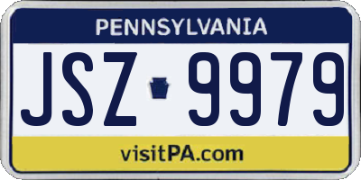 PA license plate JSZ9979