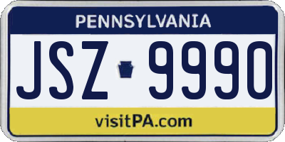 PA license plate JSZ9990