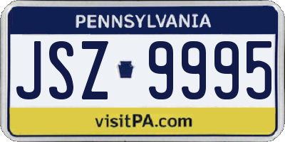 PA license plate JSZ9995
