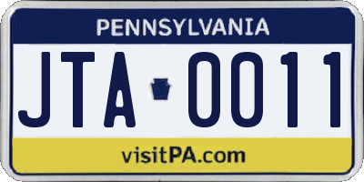 PA license plate JTA0011