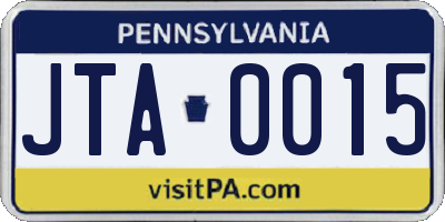 PA license plate JTA0015