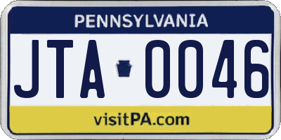 PA license plate JTA0046