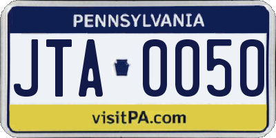 PA license plate JTA0050