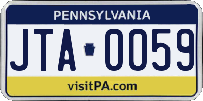 PA license plate JTA0059