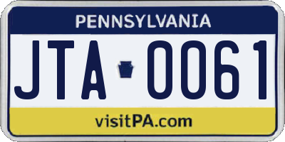 PA license plate JTA0061