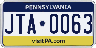 PA license plate JTA0063