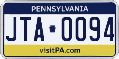 PA license plate JTA0094