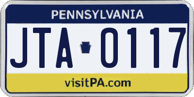 PA license plate JTA0117