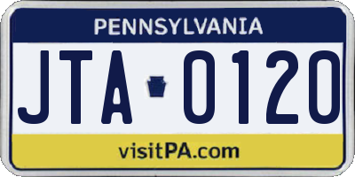 PA license plate JTA0120