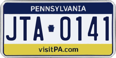 PA license plate JTA0141