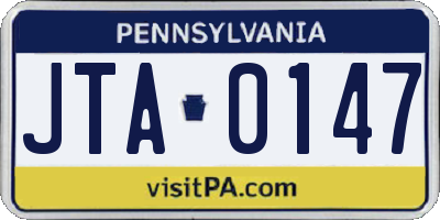 PA license plate JTA0147