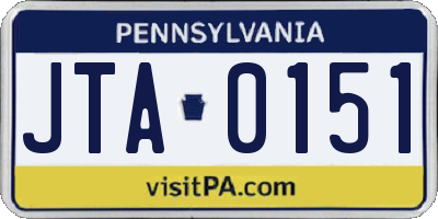 PA license plate JTA0151