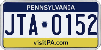 PA license plate JTA0152