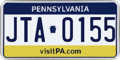 PA license plate JTA0155