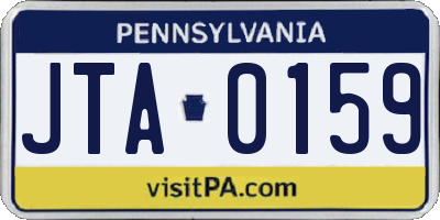 PA license plate JTA0159