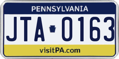 PA license plate JTA0163