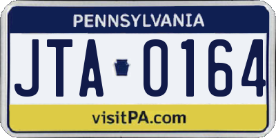 PA license plate JTA0164