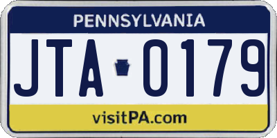 PA license plate JTA0179
