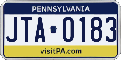 PA license plate JTA0183
