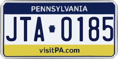 PA license plate JTA0185