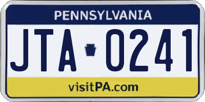 PA license plate JTA0241
