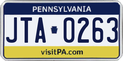 PA license plate JTA0263
