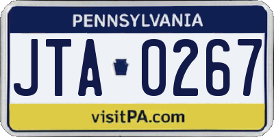 PA license plate JTA0267