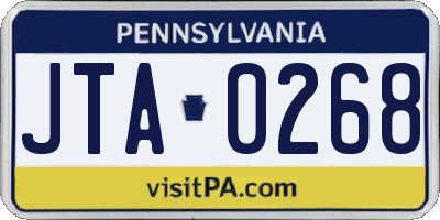 PA license plate JTA0268