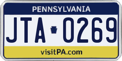 PA license plate JTA0269