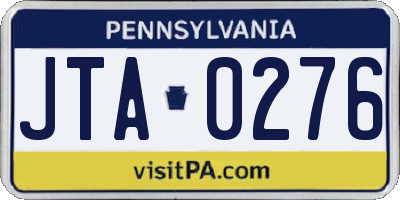 PA license plate JTA0276