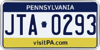 PA license plate JTA0293