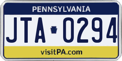 PA license plate JTA0294