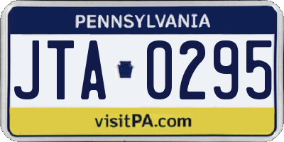 PA license plate JTA0295