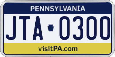 PA license plate JTA0300