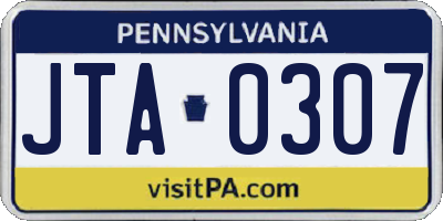 PA license plate JTA0307
