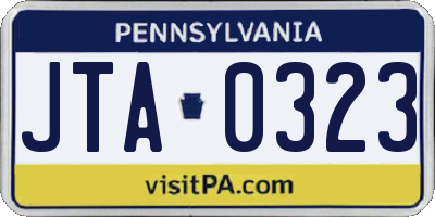 PA license plate JTA0323