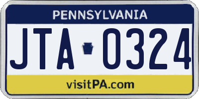 PA license plate JTA0324