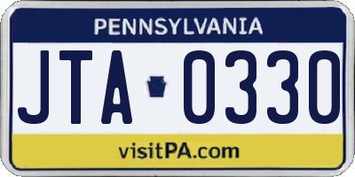 PA license plate JTA0330