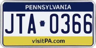 PA license plate JTA0366