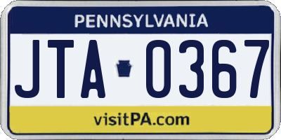 PA license plate JTA0367