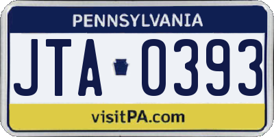 PA license plate JTA0393