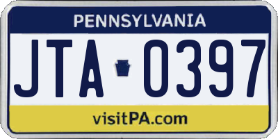PA license plate JTA0397