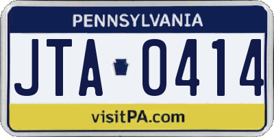 PA license plate JTA0414