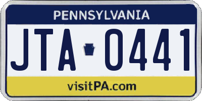 PA license plate JTA0441