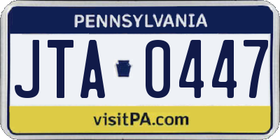 PA license plate JTA0447