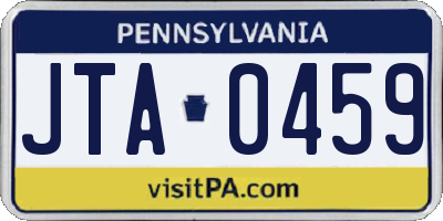 PA license plate JTA0459