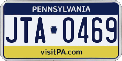 PA license plate JTA0469