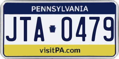 PA license plate JTA0479