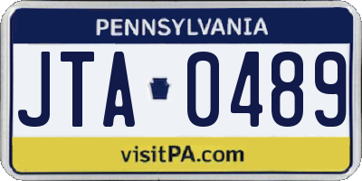PA license plate JTA0489