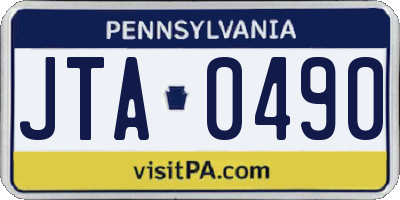 PA license plate JTA0490